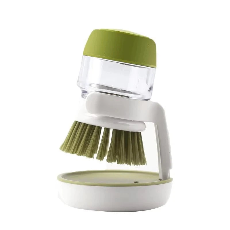 Dish Brush With Soap Dispenser Palm Brush Dish washing Kitchen Scrub Brushes With Holder Drip Tray