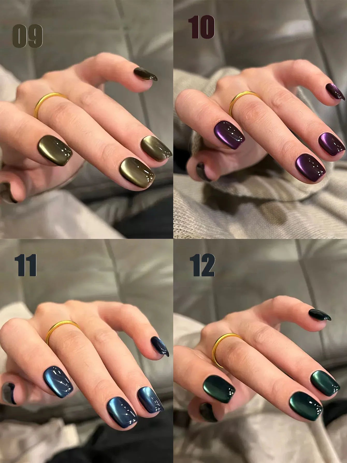 12ML 1-21pcs Toe Selling Whitening Glass Bead Cat Eye Gel Nail Polish Black Nails Nail Art Grey Cat Eye Nail Polish Cute Nails