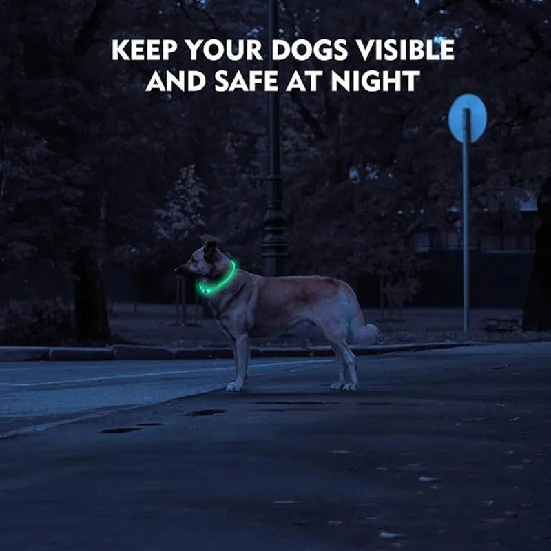 Pet dog LED collar - Dog loss prevention collar - Adjustable collar - Safe USB charging collar - Pet supplies For use at night
