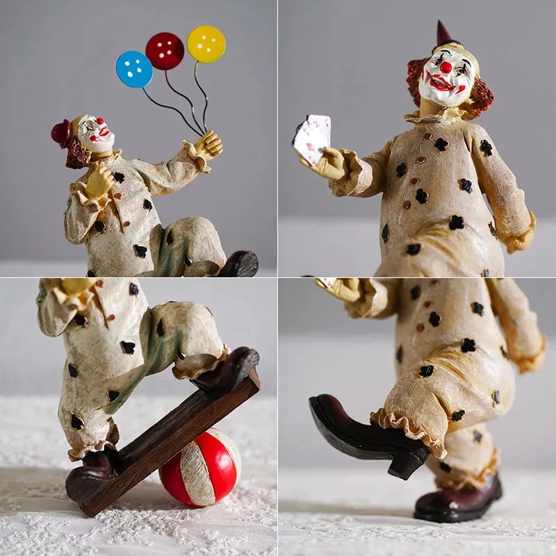 Decorative Sculptures For Home Modern Resin Statues And Figurines Living Room Decoration Desktop Table Circus Clown Ornaments