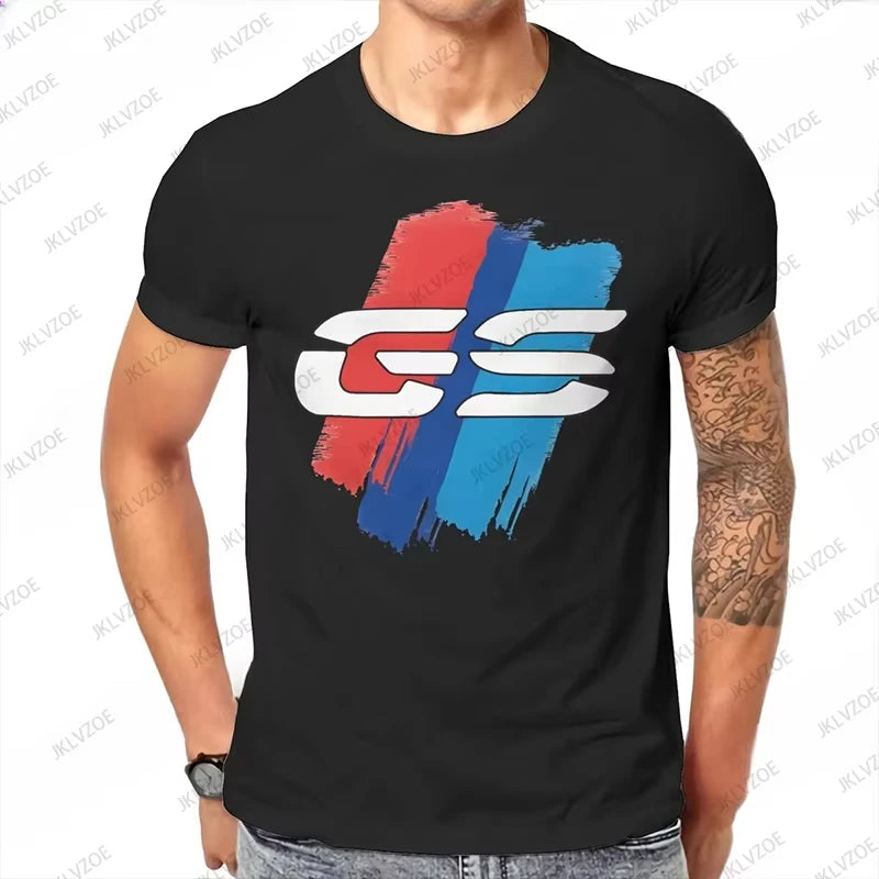 2025 Hot Sale GS Light New Men's Cotton T Shirt GS Grunge Motorcycle Brushes Short Sleeve O-neck Tees Casual Sports Unisex Tops
