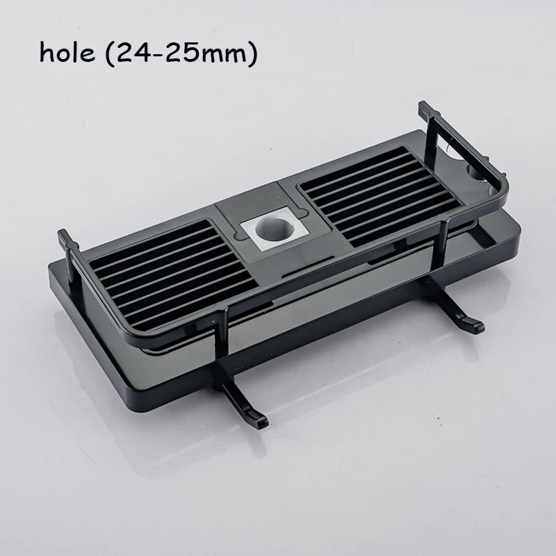 Bathroom Shower Storage Rack Organizer Pole Shelves Shampoo Tray Stand Single Tier No Drilling Lifting Rod Shower Head Holder