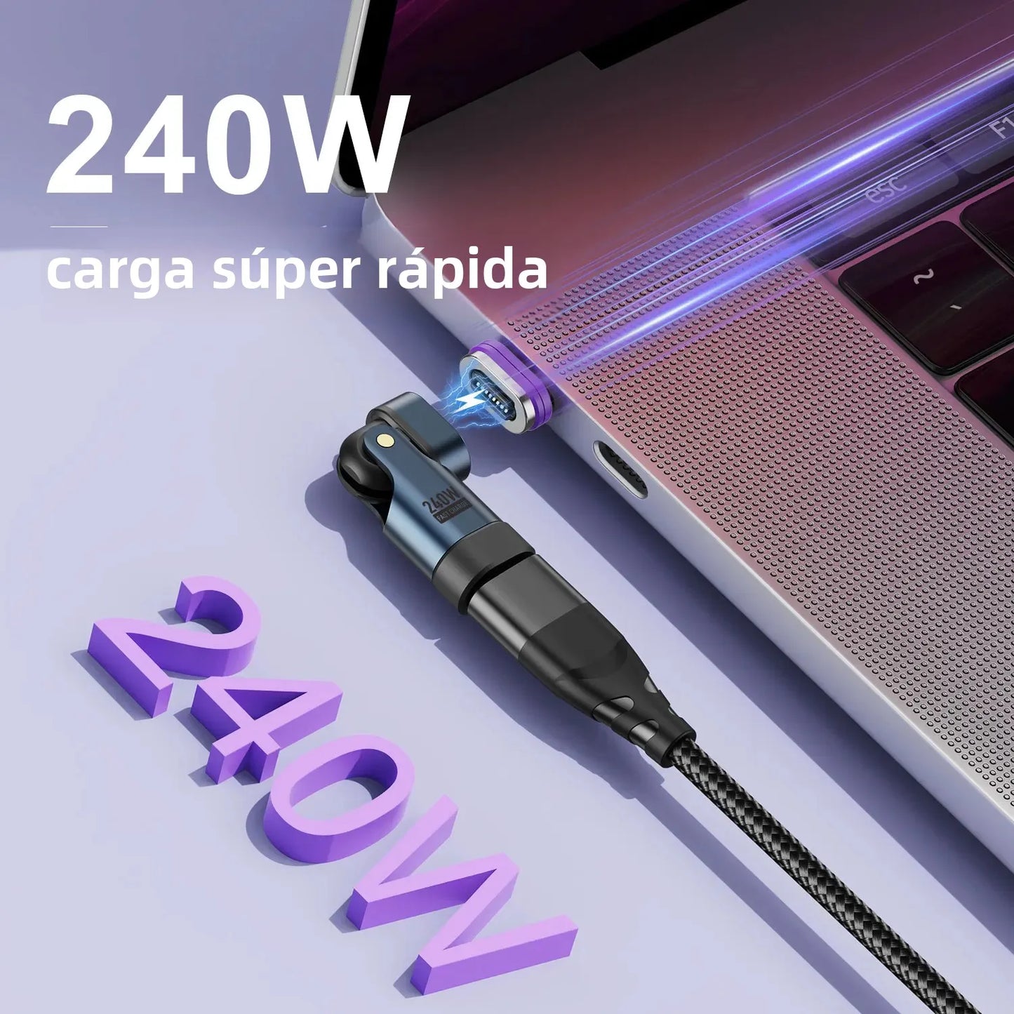 USLION 240W Type C Adapter USB-C to Type-C Fast Charging Cable Magnetic USB C Female Converter for Macbook iPhone 16 15 Xiaomi