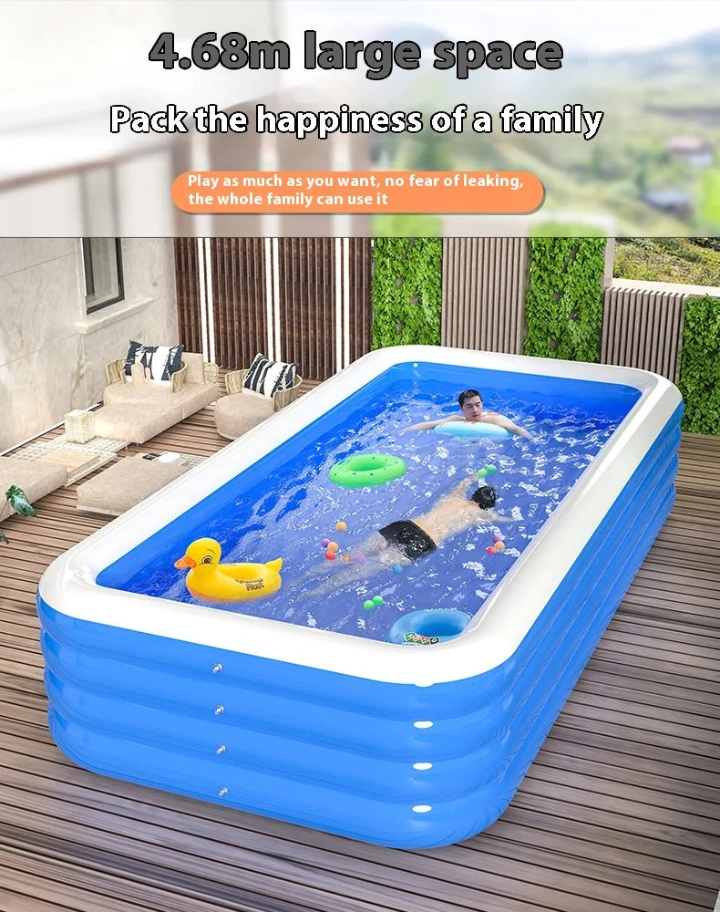 Inflatable Swimming Pool Home Portable Large Adult Bath Rectangular Pool