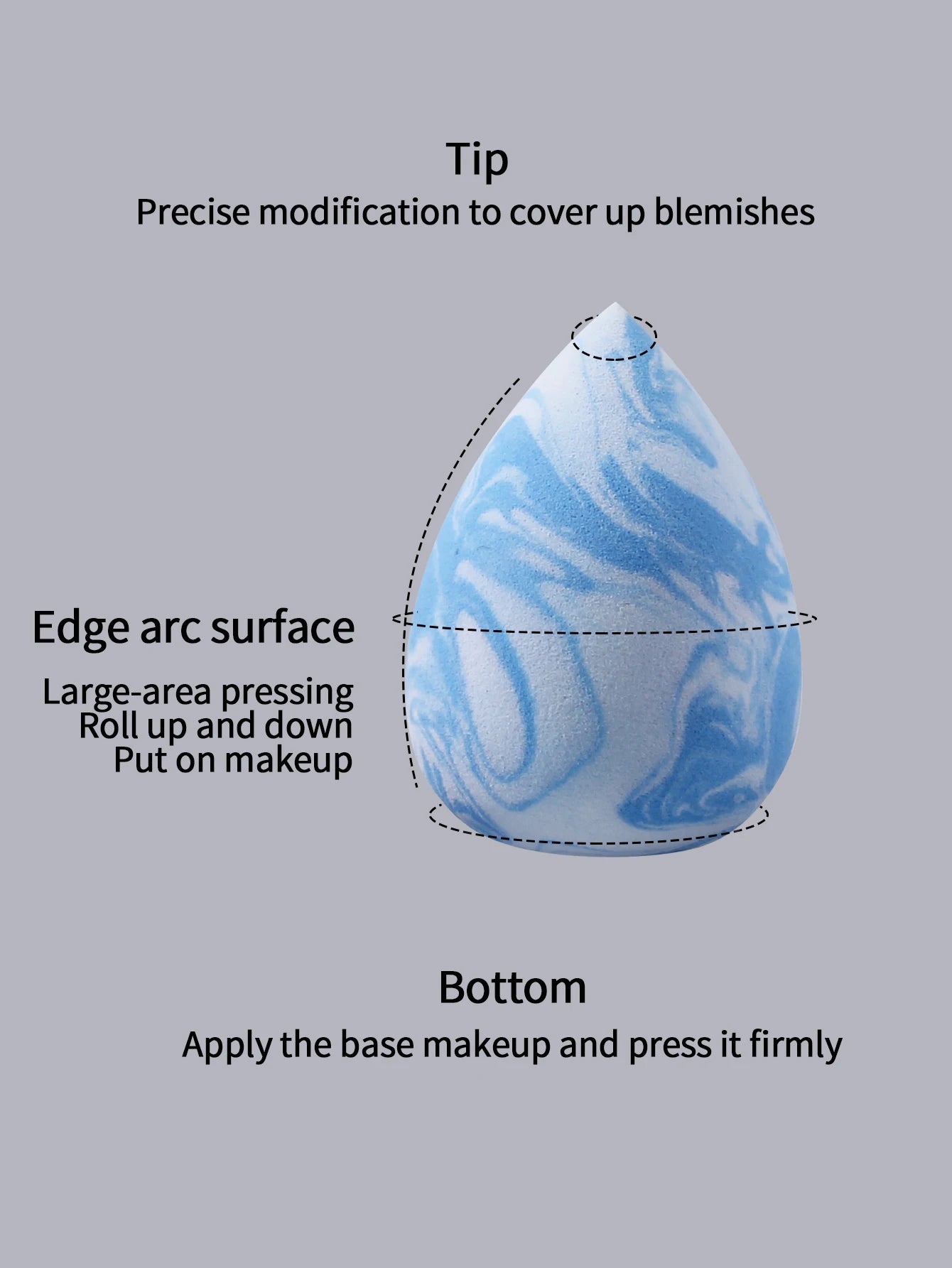 High appearance level, 3 marble-textured makeup eggs, soft dry and wet dual-purpose foundation, concealer,and makeup powder puff