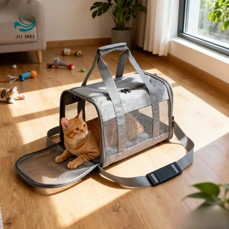 Pet Carrier Soft Travel Bag for Cats And Dogs Breathable Honeycomb Board Detachable Veterinary Cat Car Bag Support Board