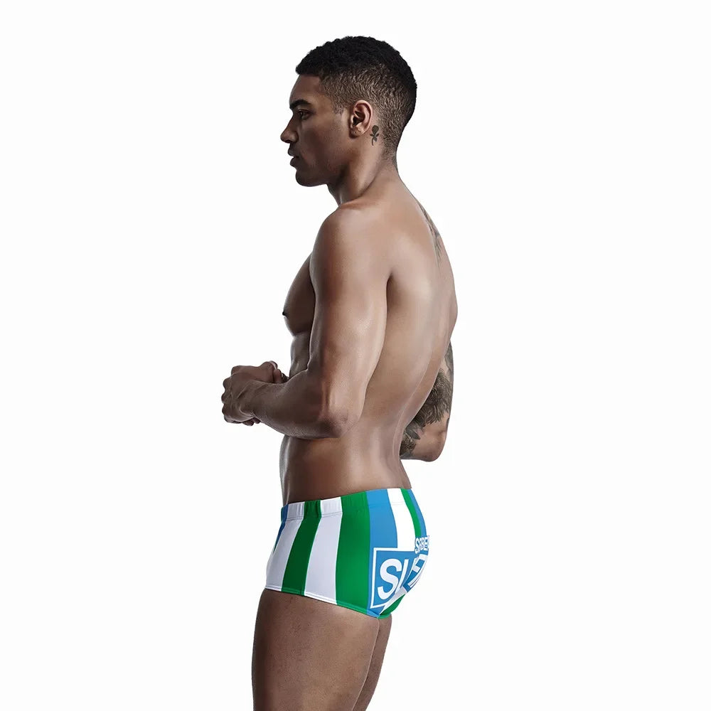 New boxer swimming trunks, color matching men's swimsuit, Quanzhou nylon swimming trunks 90807