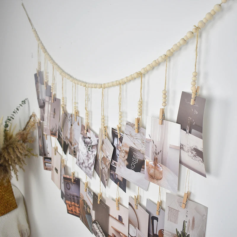 【xxx】Display Wall Hanging Decor Boho Home Decoration Wooden Beads Macrame Tapestry For Wall Hanging Room Decors Aesthetic Gift