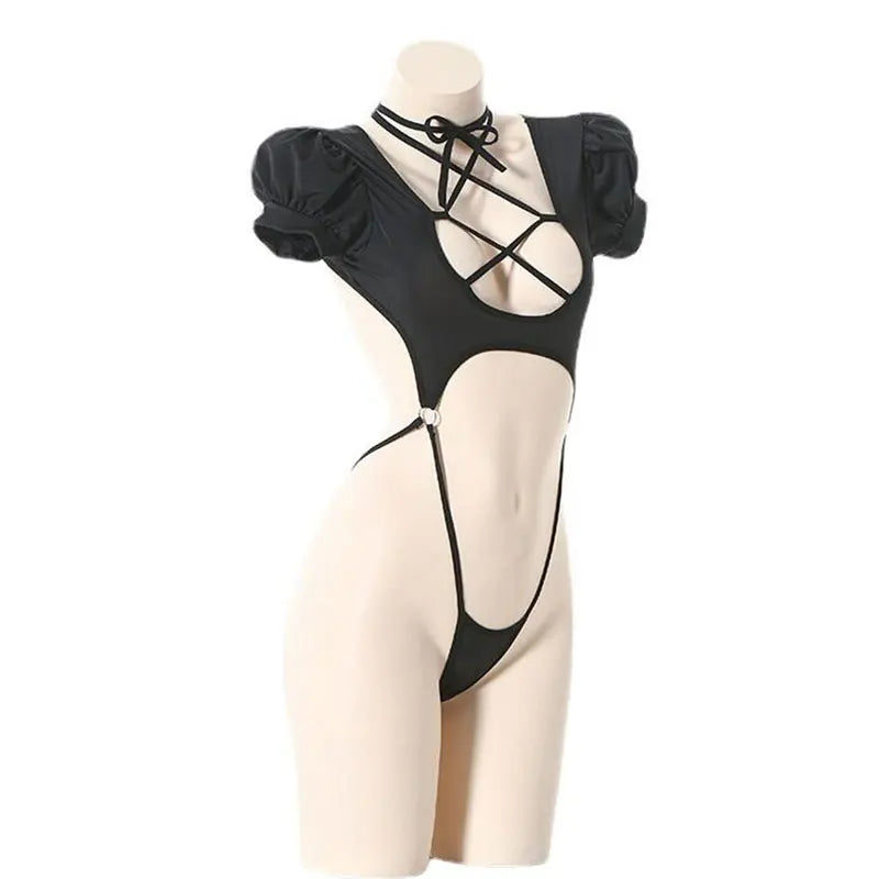 Erotic Lingerie Set Sexy Open Bra Backless Chemise Dress Women Cosplay Underwear Lenceria Sexi Porno Costumes