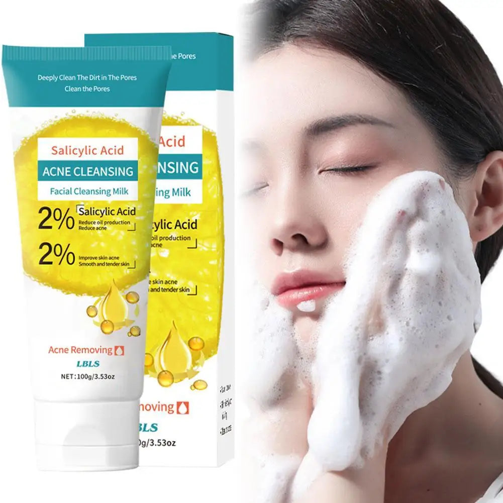 Salicylic Acid Acne Removing Facial Cleanser Moisturizing Refreshing & Oil-Controlling Face Wash Foam Face Cleanser Skin Care