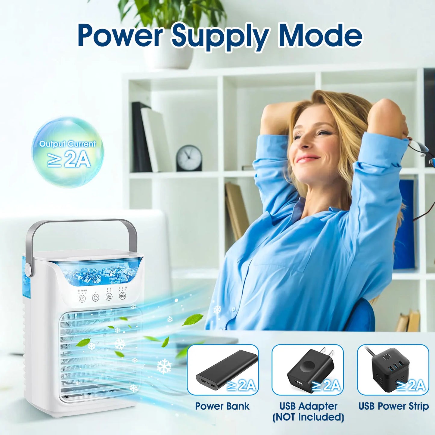 Air Conditioners Desktop Air Conditioners fan Portable Small Mini spray water AC with Timer Small Room Air Conditioners for Room
