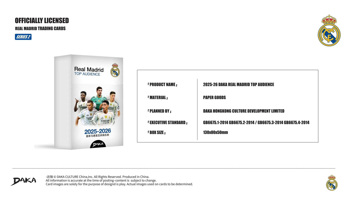 Genuine Daka 2025-26 Top Audience Series Internazionale Milano Real Madrid Barcelona Collection Card Football Club Official Box