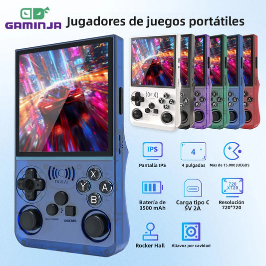GAMINJA ANS13 Retro Handheld Video Game Console 15000+ Games Built-in Linux 4.0 Inch IPS Screen Portable Pocket Gaming Console