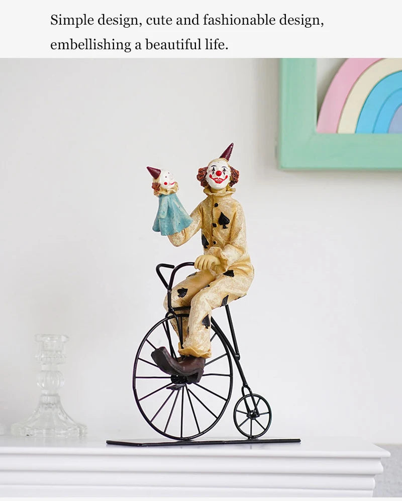 Decorative Sculptures For Home Modern Resin Statues And Figurines Living Room Decoration Desktop Table Circus Clown Ornaments