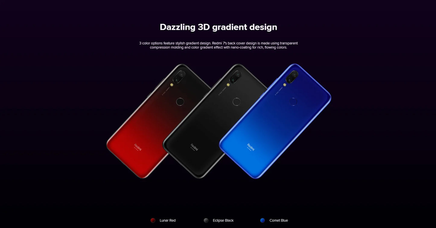 Global firmware Xiaomi Redmi 7 smartphone Dual Camera Dual SIM Solt Cellphone Android  used phone