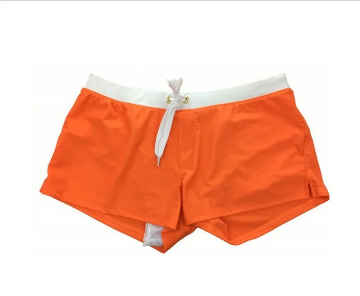 Men's Swimsuit 10 Color Back Pocket Design Quick-drying Beach Men's Boxer Shorts Summer Swimming Trunks