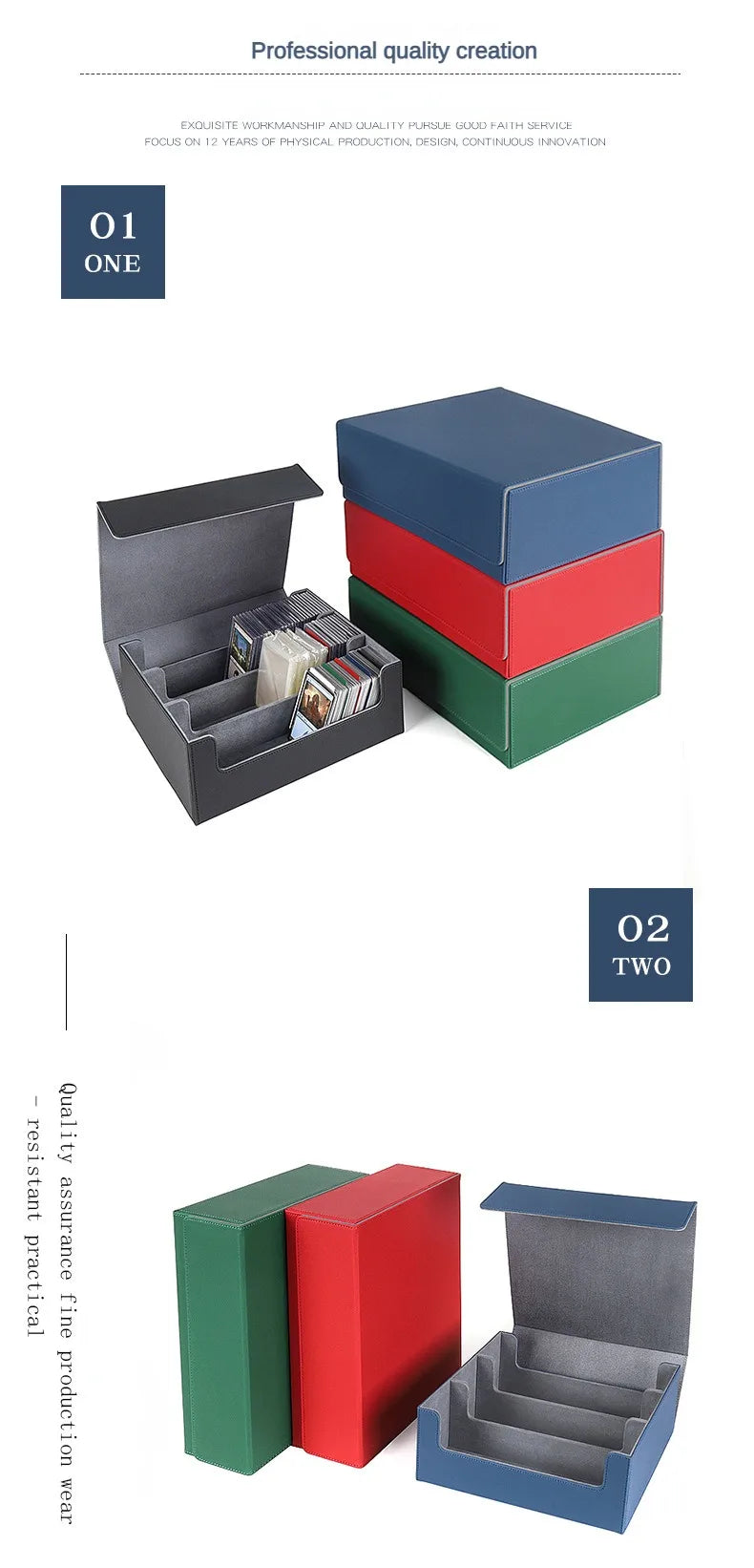 Storage Box For 1800+ Trading Cards PU Leather Commander Card Deck Case Magnetic Closure Card Holder Fits for Magic Game Cards