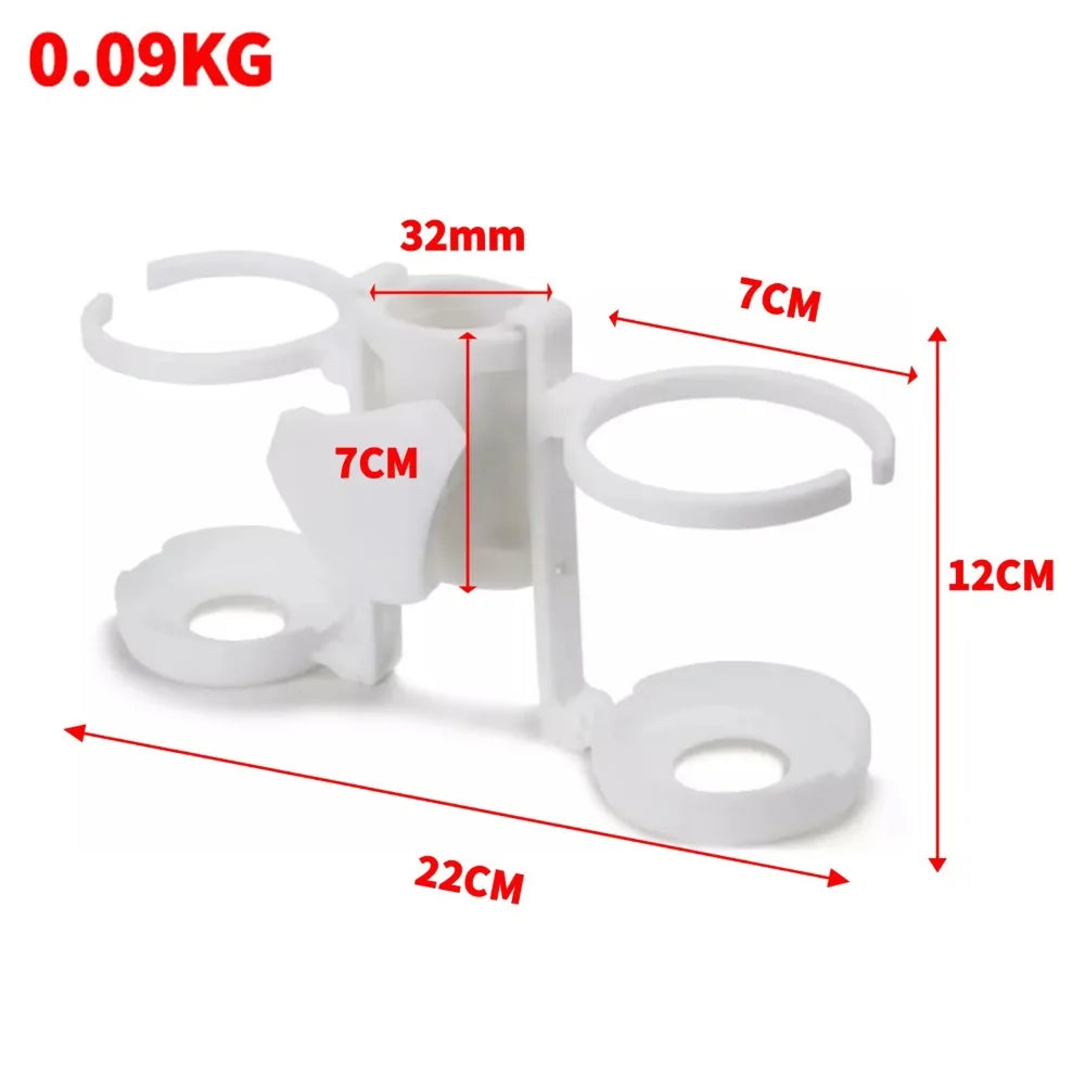 Beach Umbrella Drink Holder - Portable Cup Tray for Poolside/Boating, Plastic Patio Accessory with Adjustable Clamp for Parasols