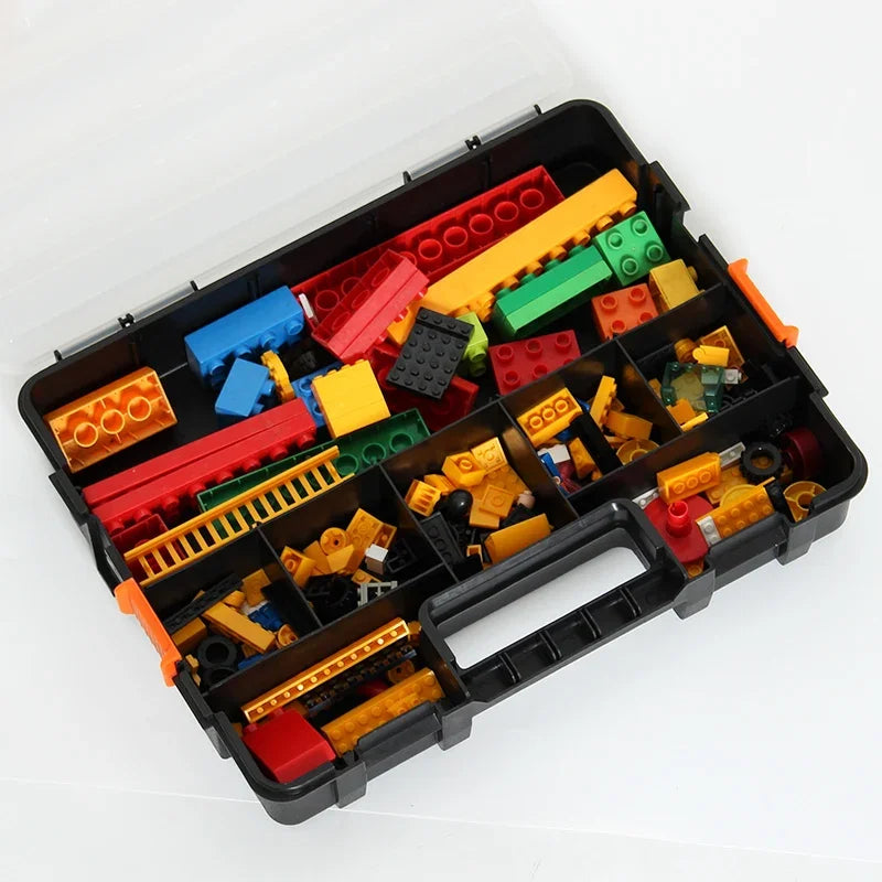 Hardware Parts Storage Box, Parts Organizer with Removable Dividers Hinged Lid for Store Nuts Bolts Screws Nails Small Hardwar