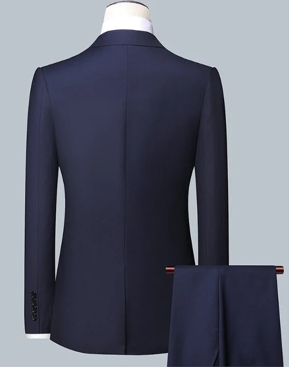 Men's Solid Color Business Suit 2025 High Quality Fashion Banquet Wedding Trend Groom Best Man Single 3/2/1