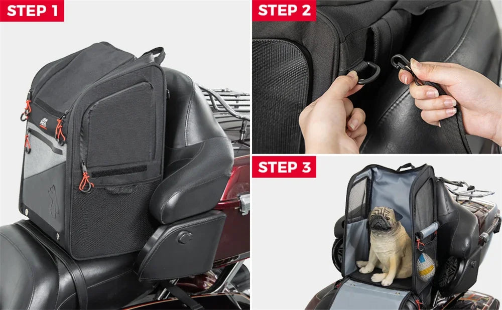 Motorcycle Pet Travel Bag Dog Cat Carrier Bag Portable 20lbs Folding Dog Carrier Backpack for Touring Street Glide Road King Bag