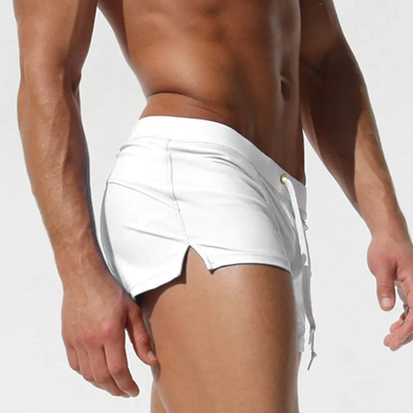 Men's Swimsuit 10 Color Back Pocket Design Quick-drying Beach Men's Boxer Shorts Summer Swimming Trunks