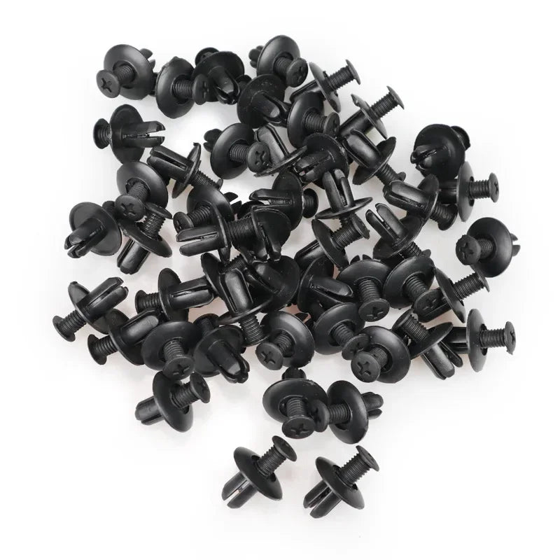 Car Plastic Rivets Fasteners 8mm/6mm Bumper Fender Screws Clips 8mm Hole Auto Push Pin Clip Accessories for Vehicle Repair