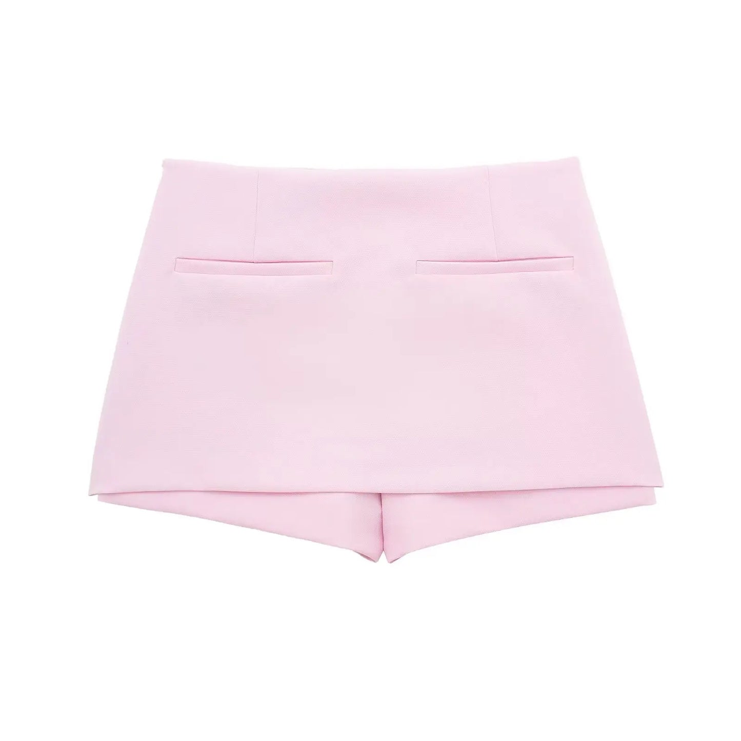 Women Summer 2 Piece Set High Waist Back Pocket Mini Skirts Shorts Sexy V-Neck Sleeveless Backless Suspender Zipper Top
