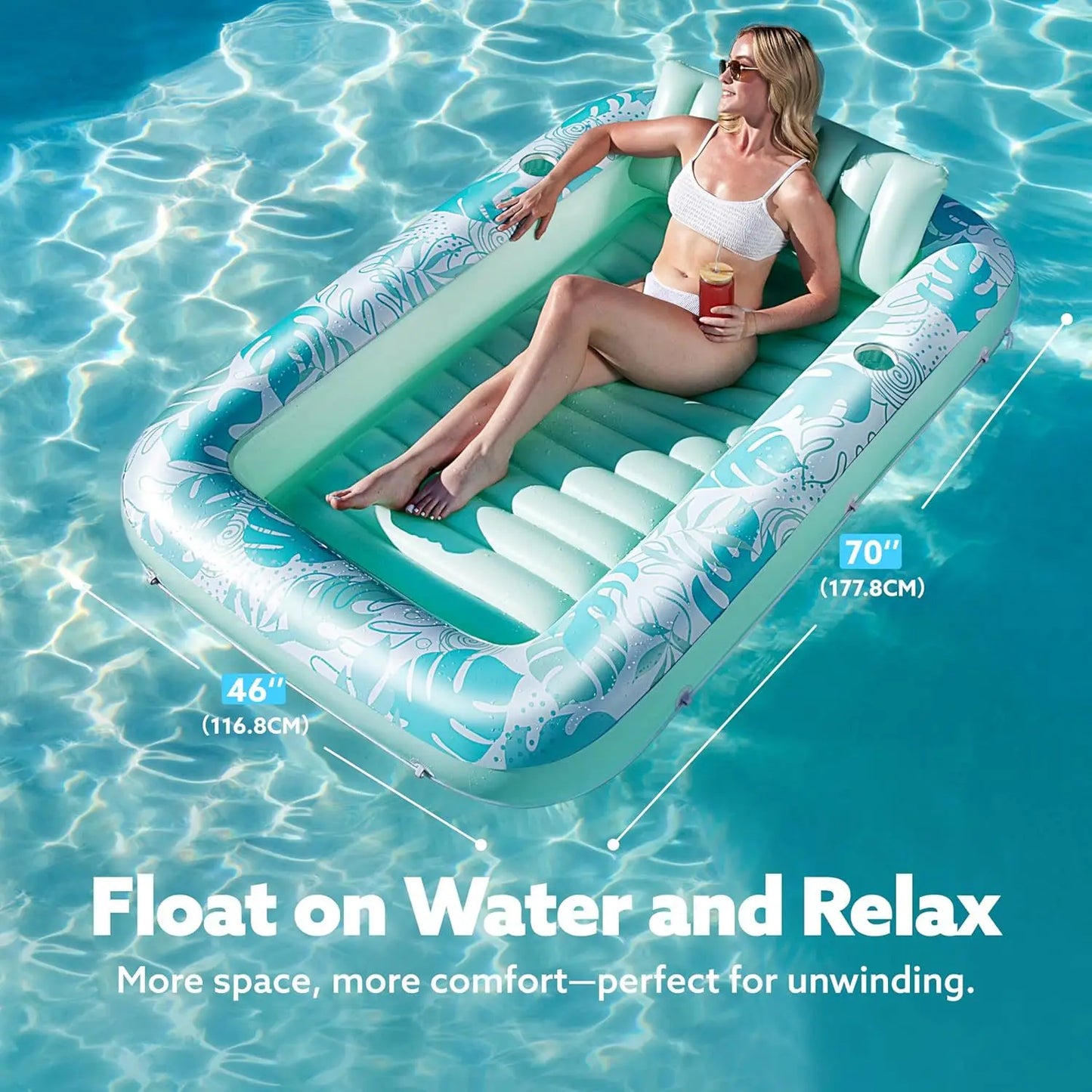 Adult Inflatable Tanning Pool Lounger Large Bathtub Water Bed Cross-Border in Stock for Relaxation And Sunbathing