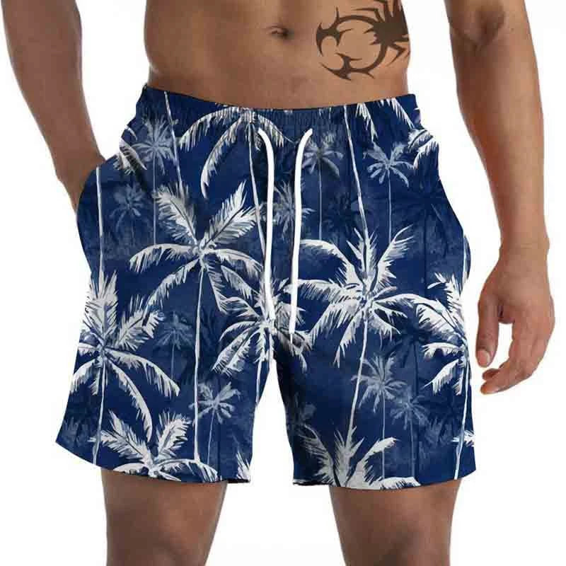 Vintage Coconut Tree 3D Printed Beach Pants New Men's Seaside Casual Loose Short Pants Women Fashion Hawaii Surf Board Shorts