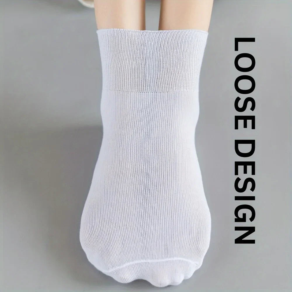 5 Pairs Women'S Non-Binding Diabetic Socks, Comfortable No-Restriction Footwear for Seniors & Pregnant Women, Perfect Gift