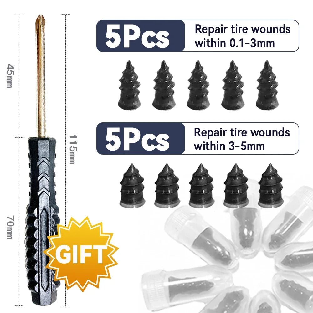 Car Motorcycle Vacuum Tyre Repair Nails 10-60pcs Truck Scooter Bike Tire Puncture Repair Tools Rubber Metal Nails Accessories