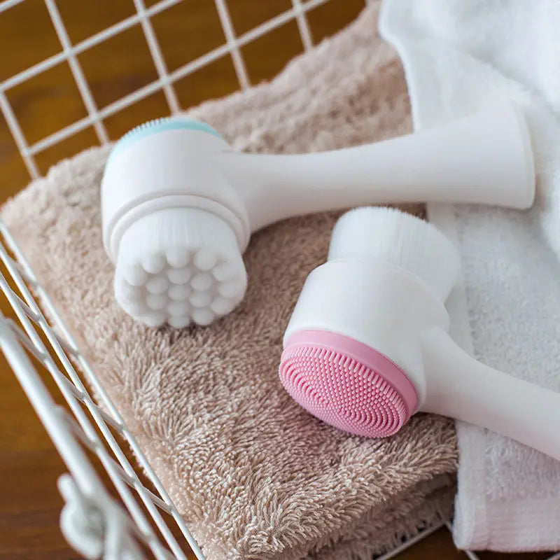 Facial Cleansing Brush–Deep Cleaning,Suppress Fine Lines,Silicone Bristles,Ergonomic Handle,Eco-Friendly,Portable Face Scrubber