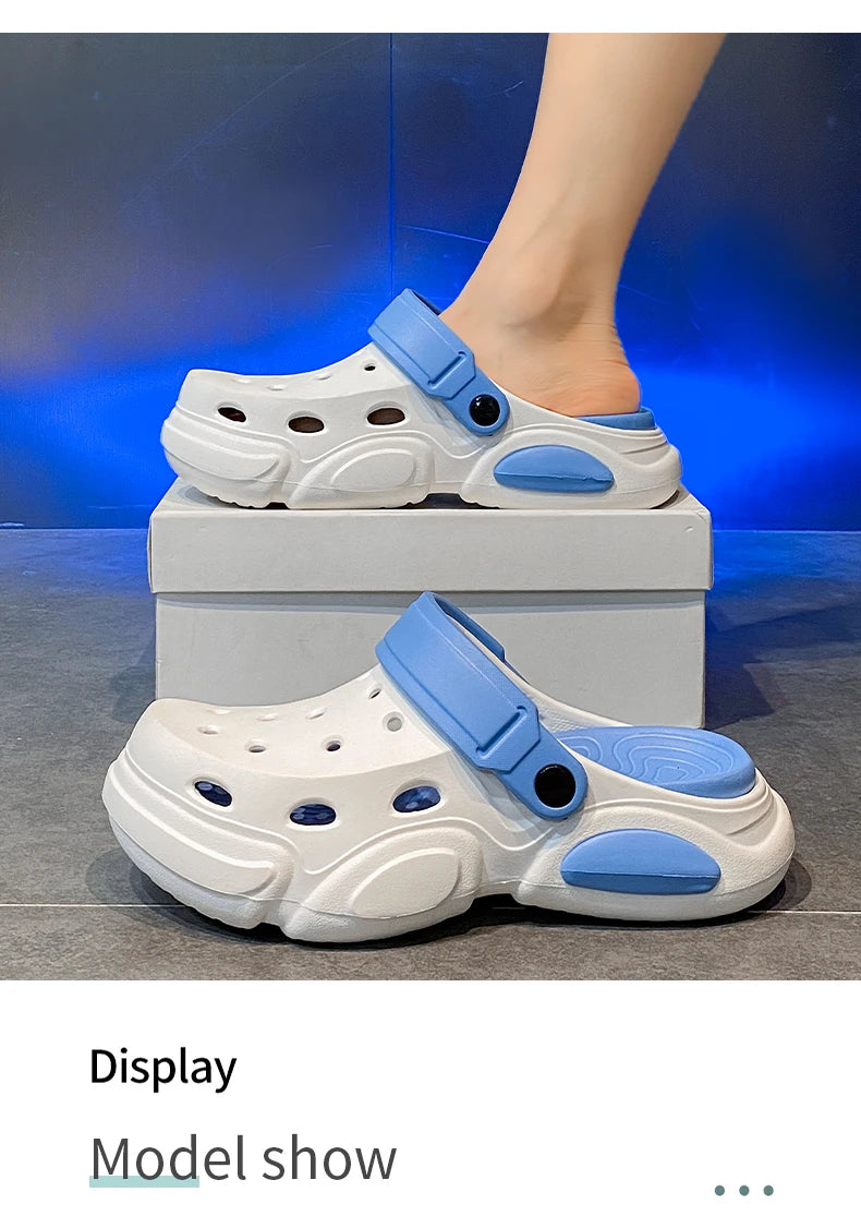 Summer Men's Thick-Soled Non-Slip Breathable Toe-Cap Sandals Casual Beach Slippers Plus Size Multicolor Men Shoes