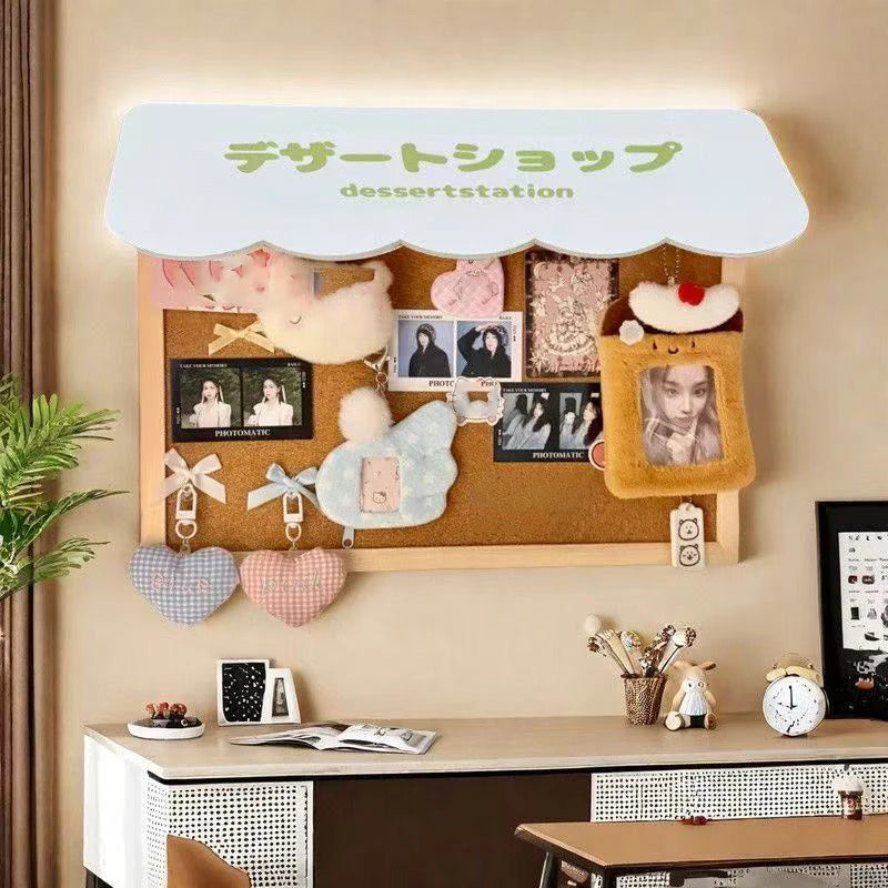 New DIY Cute Dessert House Cork Message Board Home Dormitory Jewelry Wooden Storage Board Wall Decorative Board Room Decoration