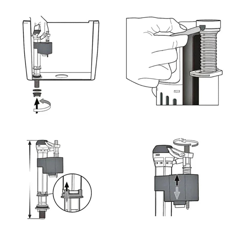 WETIPS Linear Control Toilet Fitting Outlet Valve Water Saving Flush Water Saving Flush Kit Toilet Tank Drain Fittings System