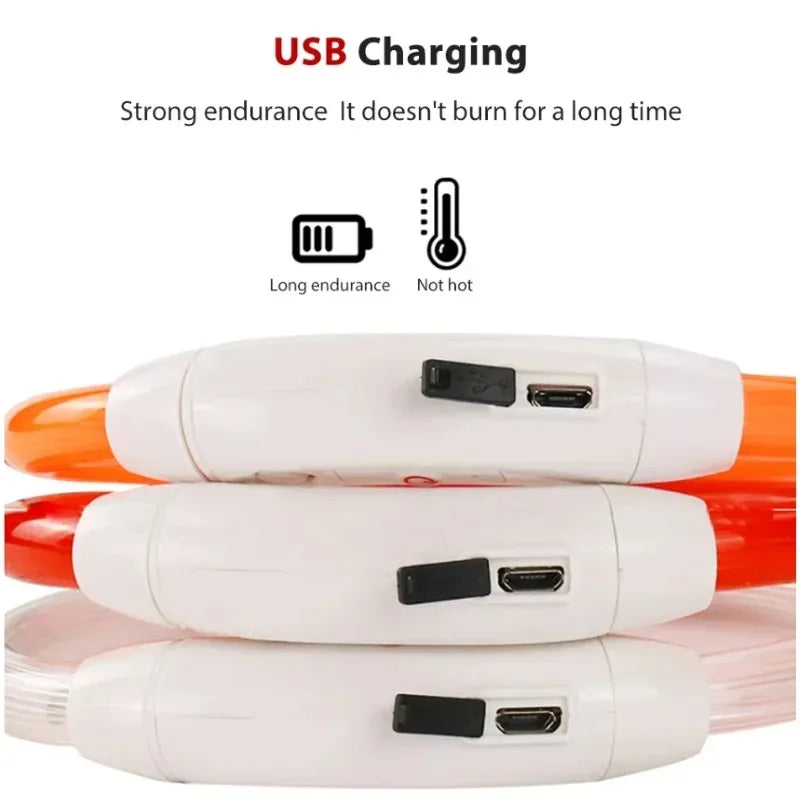 Pet dog LED collar - Dog loss prevention collar - Adjustable collar - Safe USB charging collar - Pet supplies For use at night