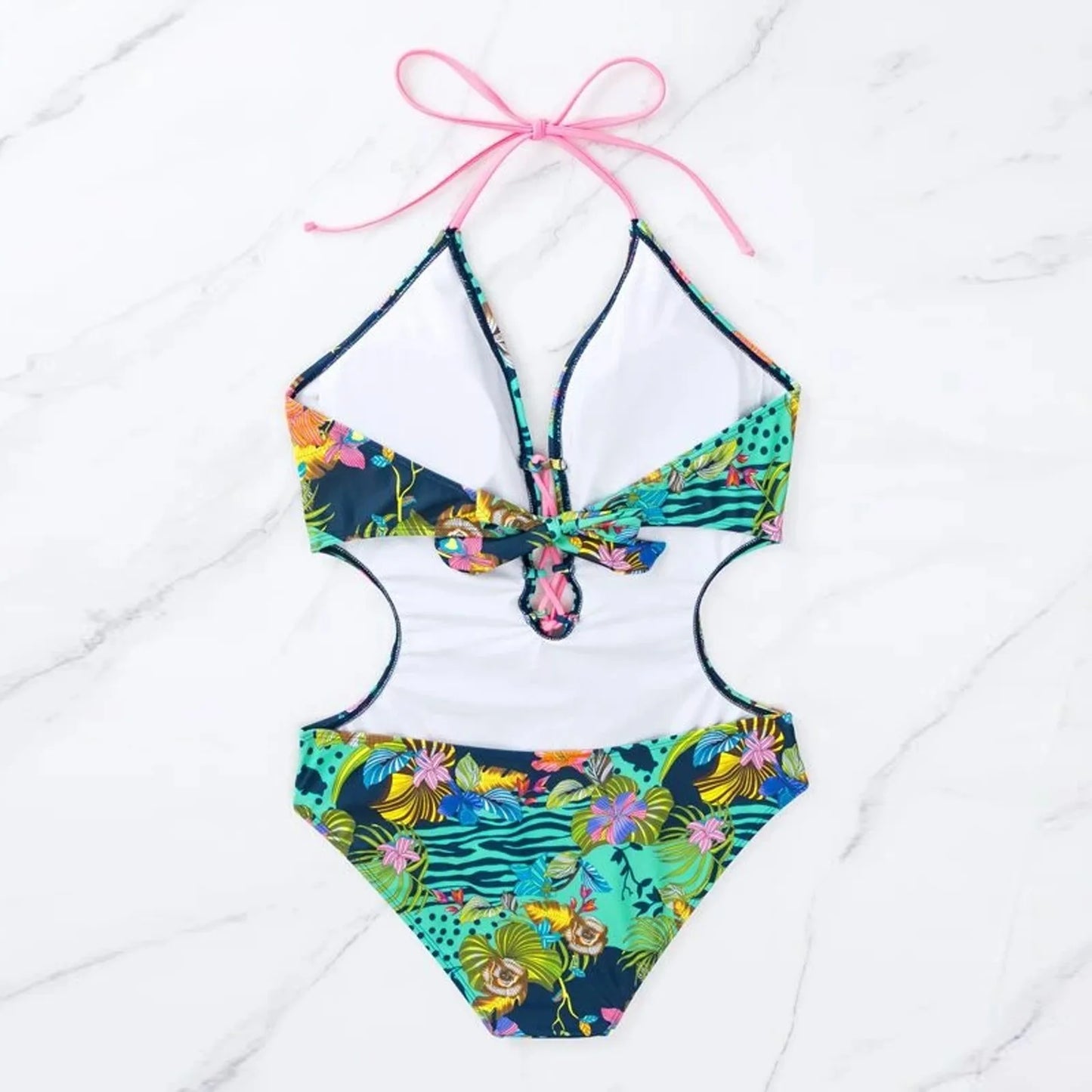 Sexy Bikini Women's Swimsuit Corded At The Chest Tassel Closure Waist Leaky Back Buckle Bikini Women High Waisted Bikini Bottoms