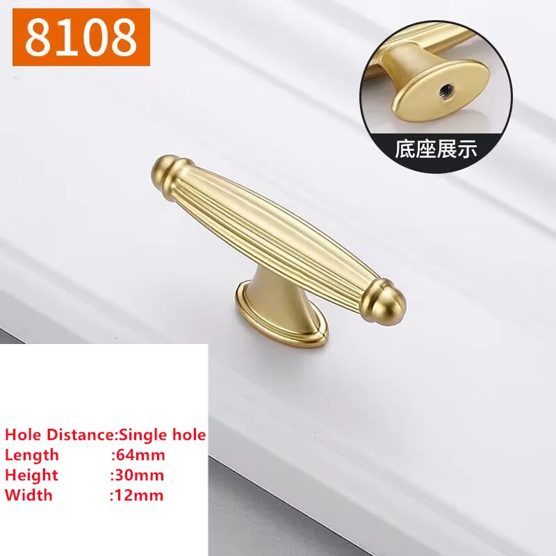 Handles Drawer Cabinet Furniture Kitchen Handles for Cabinet Knob Door Drawer Furniture Kitchen Knob Golden Simplicity Hardware