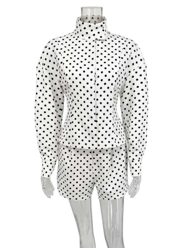 Tossy Fashion Commute 2 Piece-Set Shorts For Women Long Sleeve Patchwork Contrast Shirts Coat And Female Shorts Outfits Summer