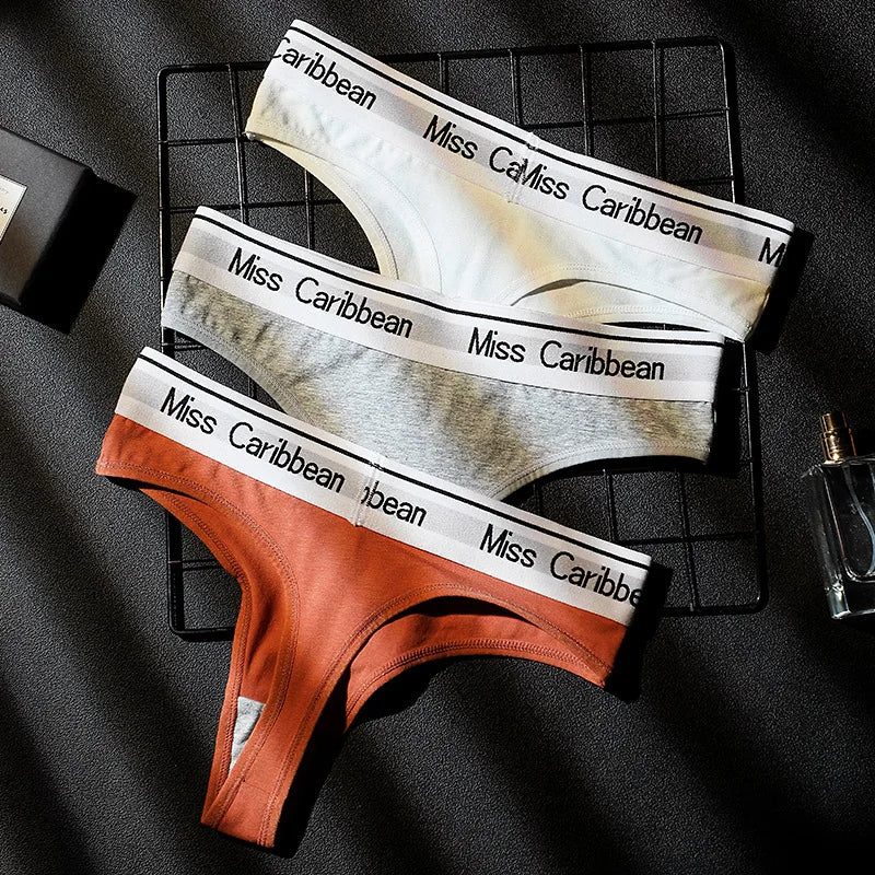 Comfort Sex Sports Women's Panties Sexy Letters Thongs Cotton Underwear Hot Sale G-Strings Sexy Lingerie Tanga  женские трусы
