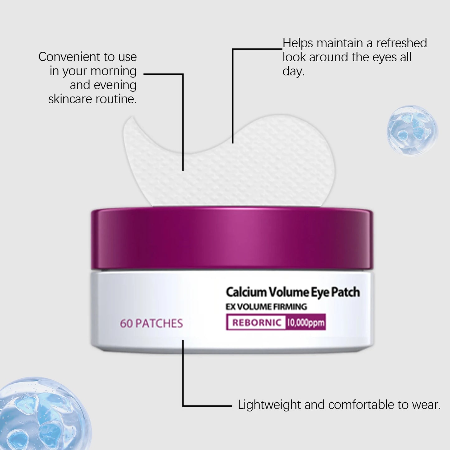 Calcium Skincare Set Anti-Aging Calcium Volume Facial Serum Eye Patches Multi Balm Fade Fine Lines Reduce Dark Circles Nourishes