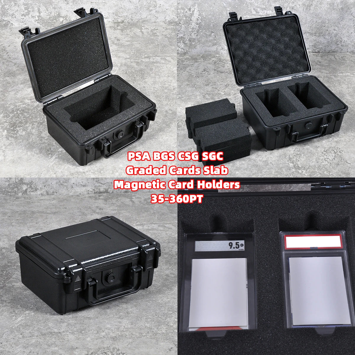 PSA BGS CSG CGC SGC graded slab guard Storage Shockproof Waterproof Carrying case box Magnetic holder for pokemon nba TCG Cards