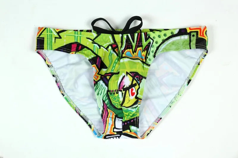 New swimming trunks men's swimsuit printed youth swimming trunks swimming training