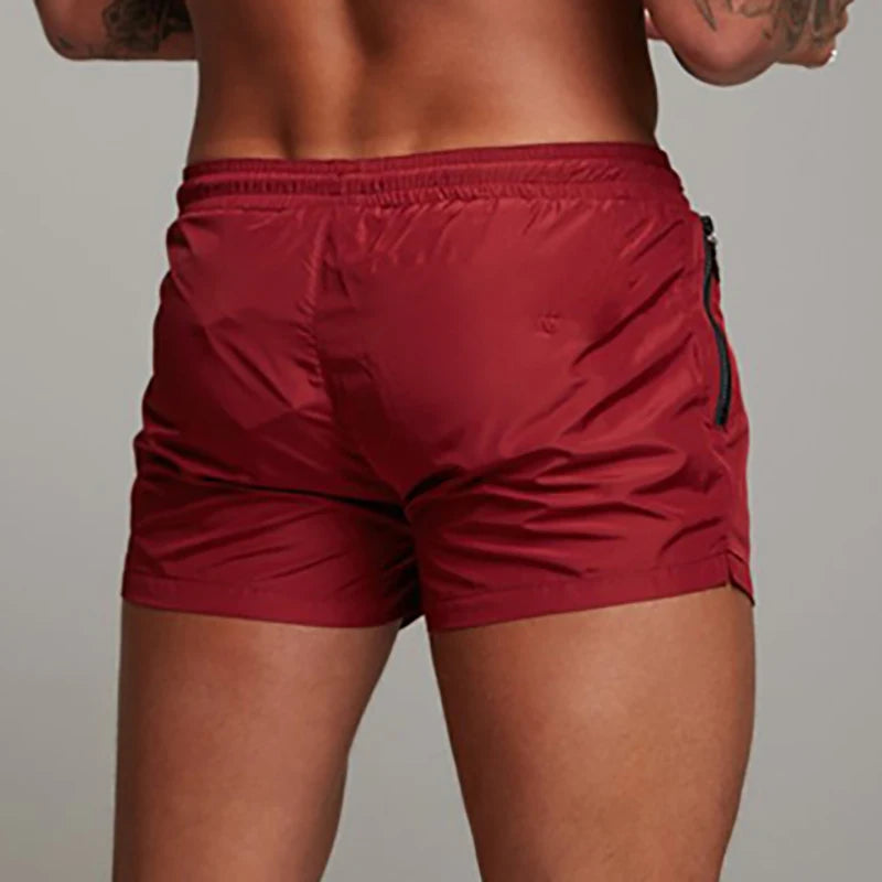 Men's Swimsuit Swim Shorts Summer Casual Beach Board Shorts   for Men Quick Dry Running Surf Fitness Gym Shorts Zipper Pocket