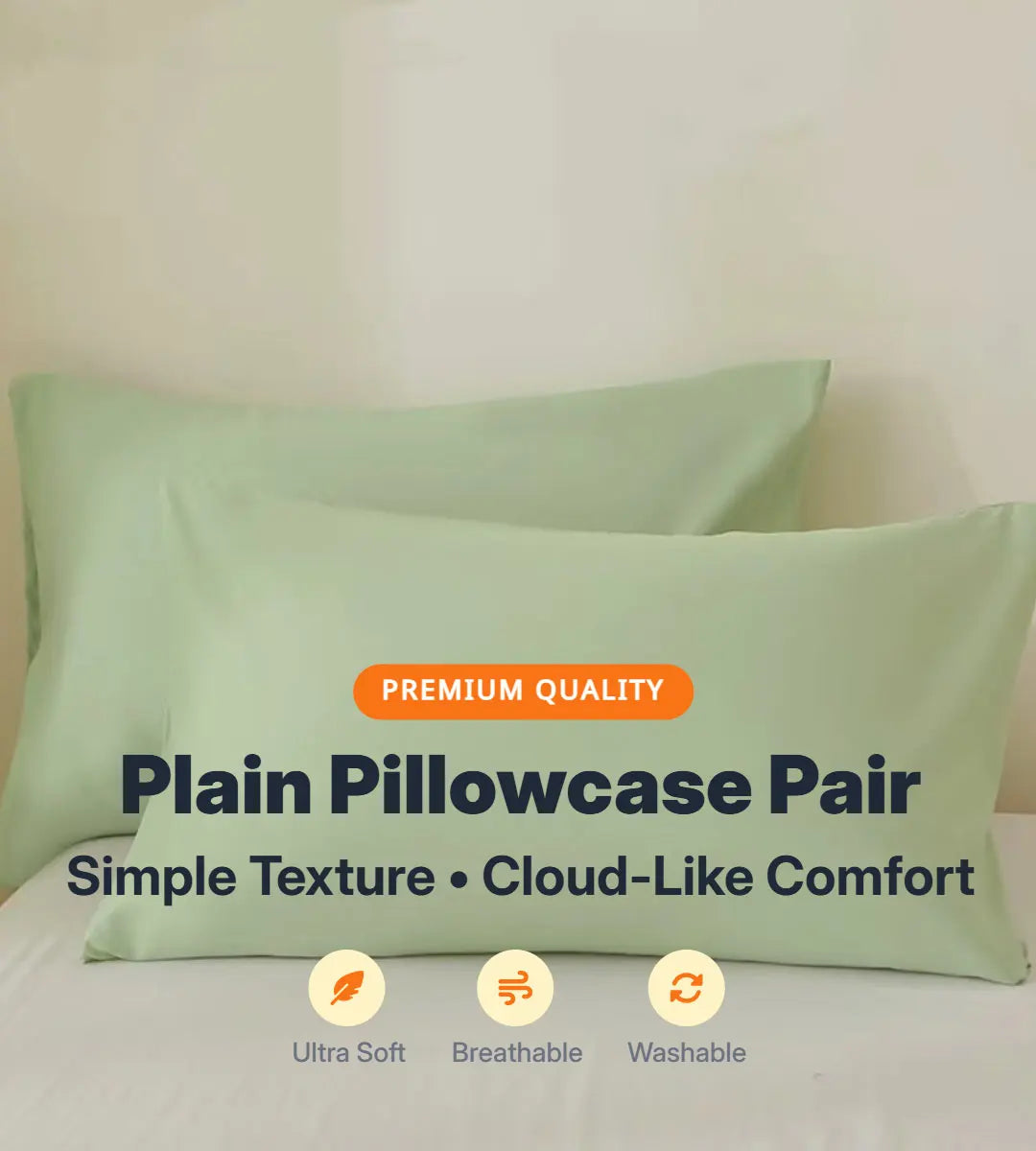 2 Pieces Sets 50x65cm 50x70cm 50x75cm 50x90cm 100% Brushed Fabric Pillowcases Pillow Cover Set