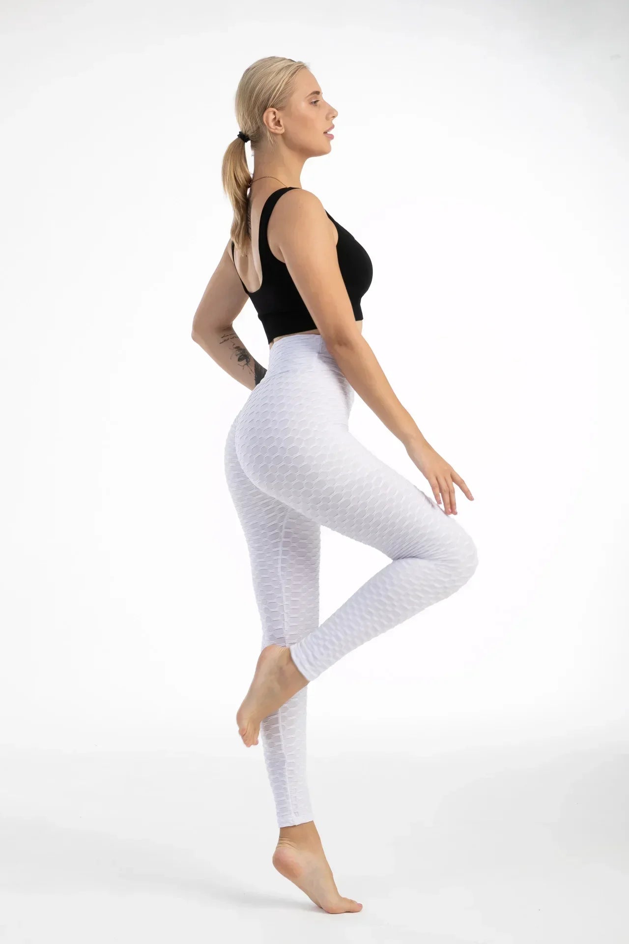 Women High Waist Bubble Leggings Seamless Yoga Leggings High Elastic Hip Liftting Gym Trainning Running Slim Fashion Pants