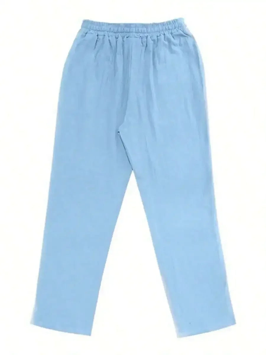 Men's Linen Wide Leg Casual Pants Are Loose Fitting, Breathable And Comfortable, Suitable For All Seasons And Versatile