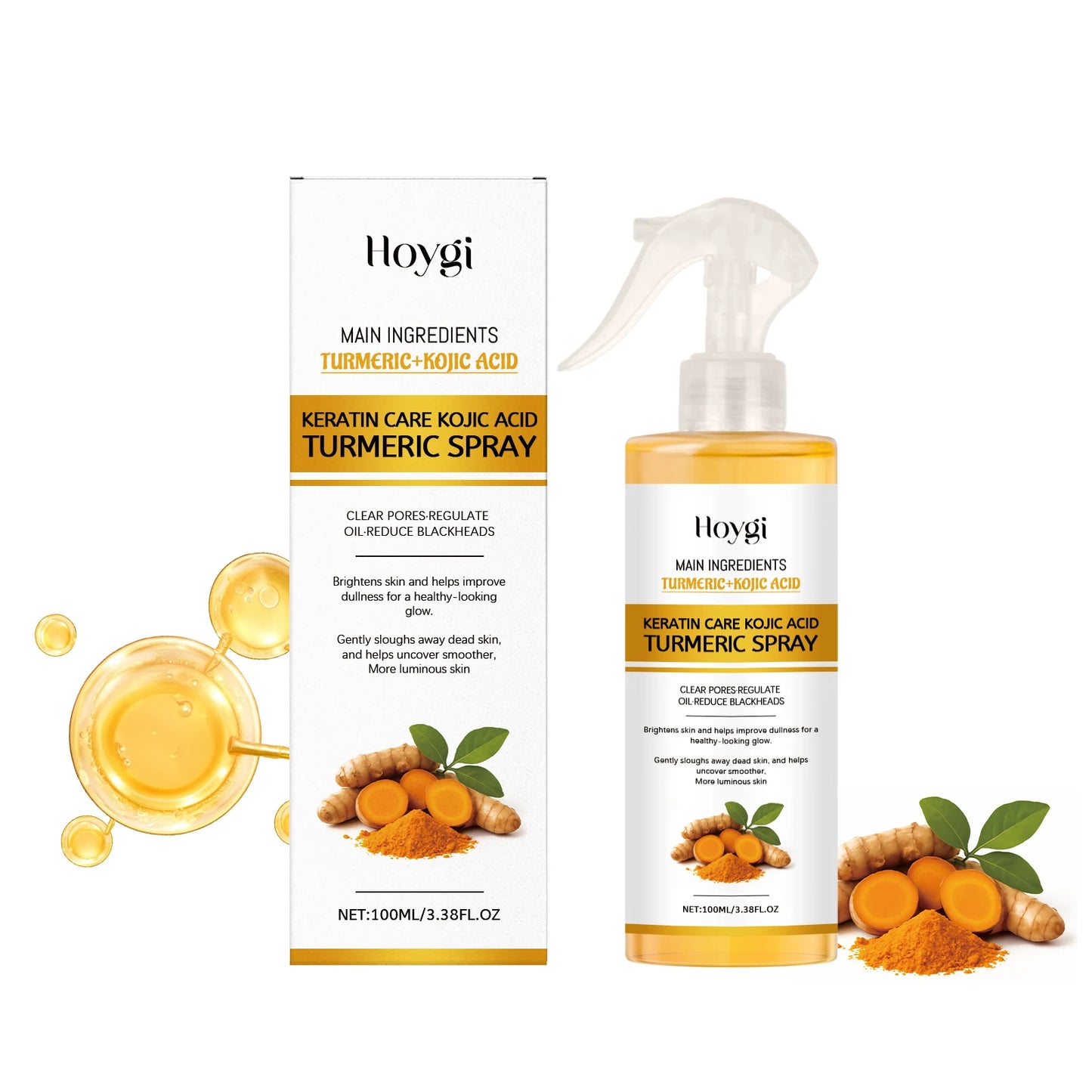 Kojic Acid Turmeric Cutin Cleaning Spray Kojic Acid Turmeric Wrapping Nourishes Hydrolyzed Collagen Glowing Skin Skin Firmness