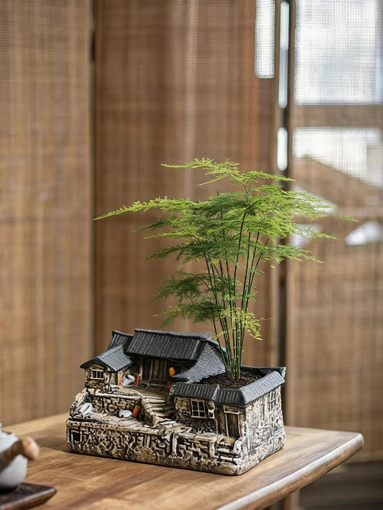 Micro Landscape Decoration Ornament Retro and Nostalgic House Ornament Home Living Room Bedroom Decoration Gift for Friends